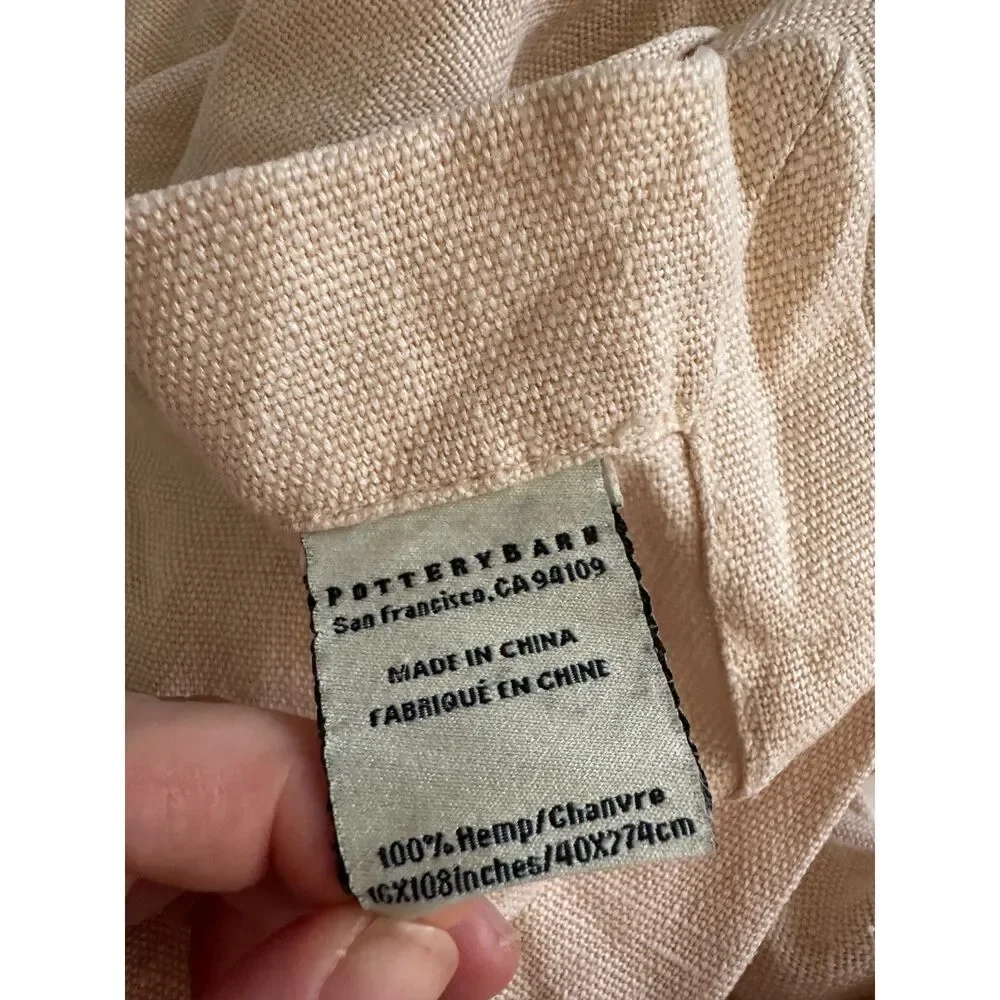 Pottery Barn 100% Hemp Curtain Panel 43 x 108 Natural Beige Linen Look Drape